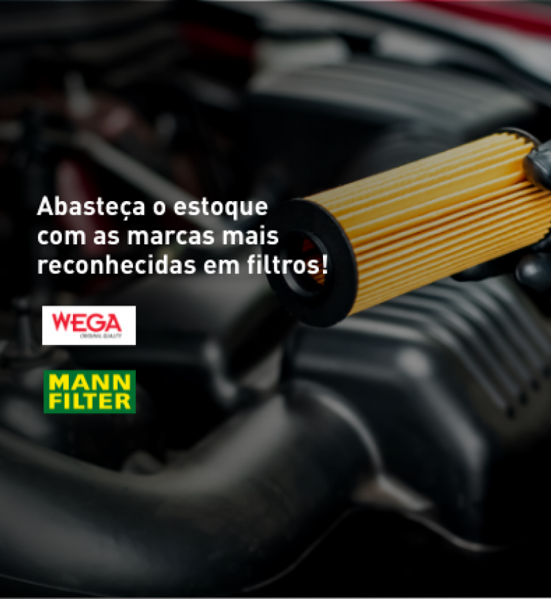 Toda linha de filtros automotivos, motos, caminhões, dentre outros.